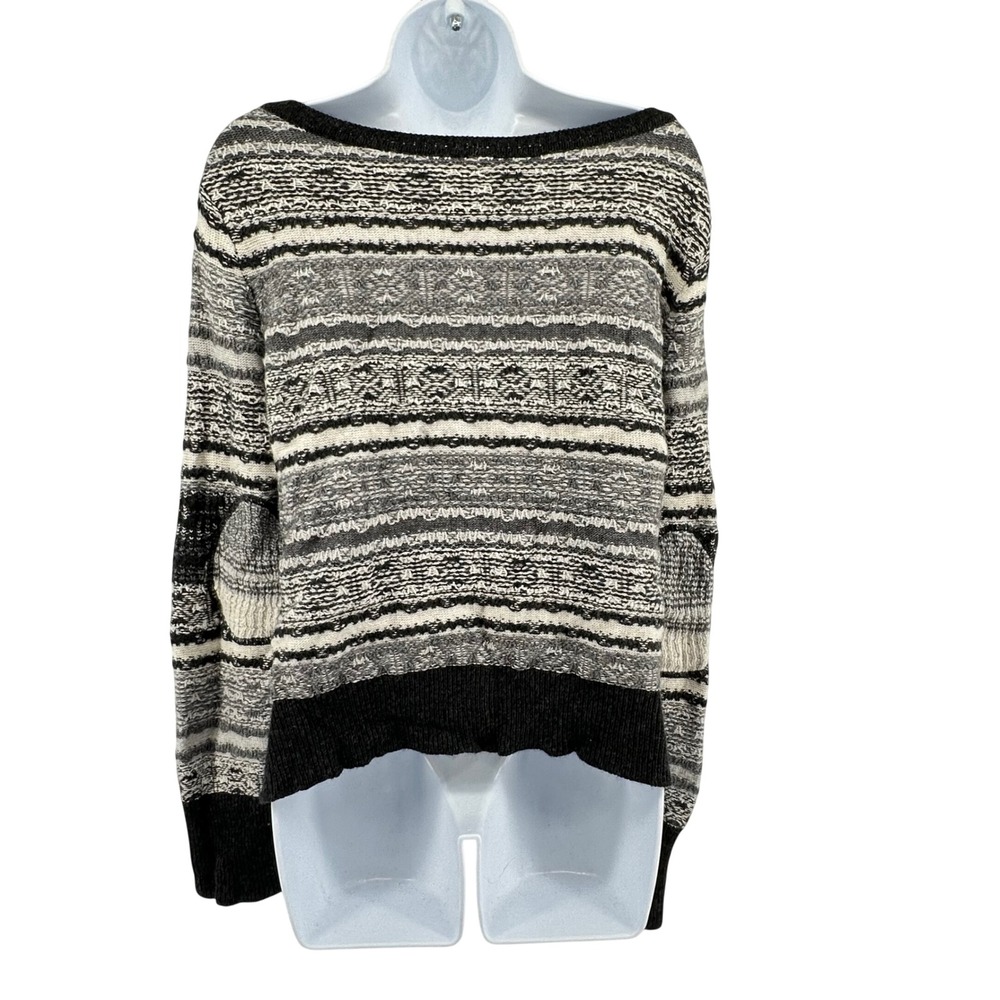 Free People Sweater Fair Isle Wool Cashmere Cropped Pullover Boho Nordic Women L - Picture 4 of 10